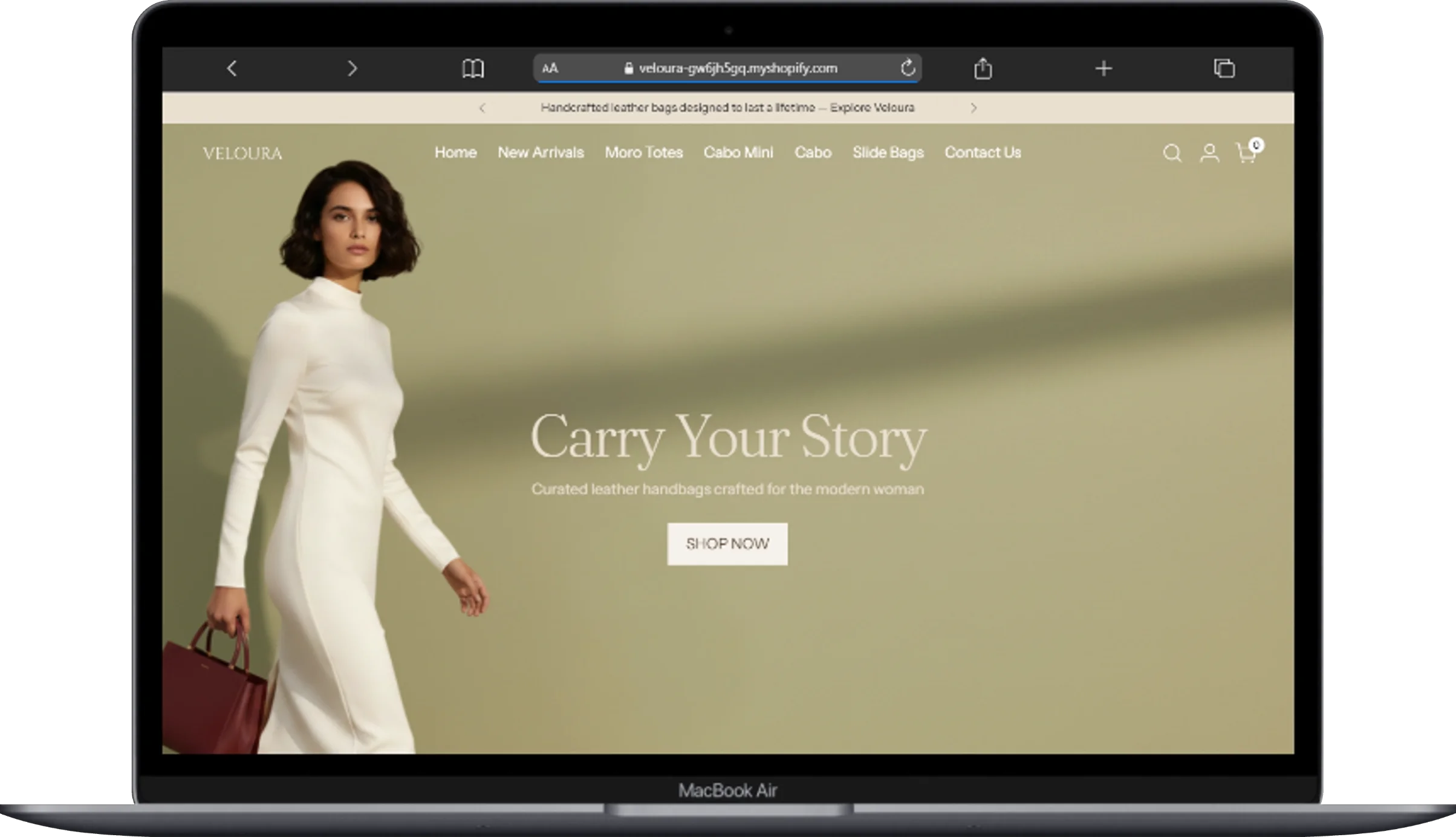 Veloura Shopify store screenshot
