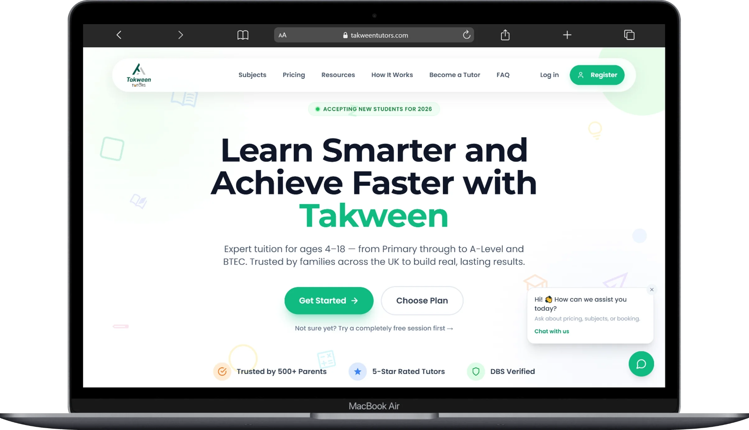 Takween Tutors website screenshot