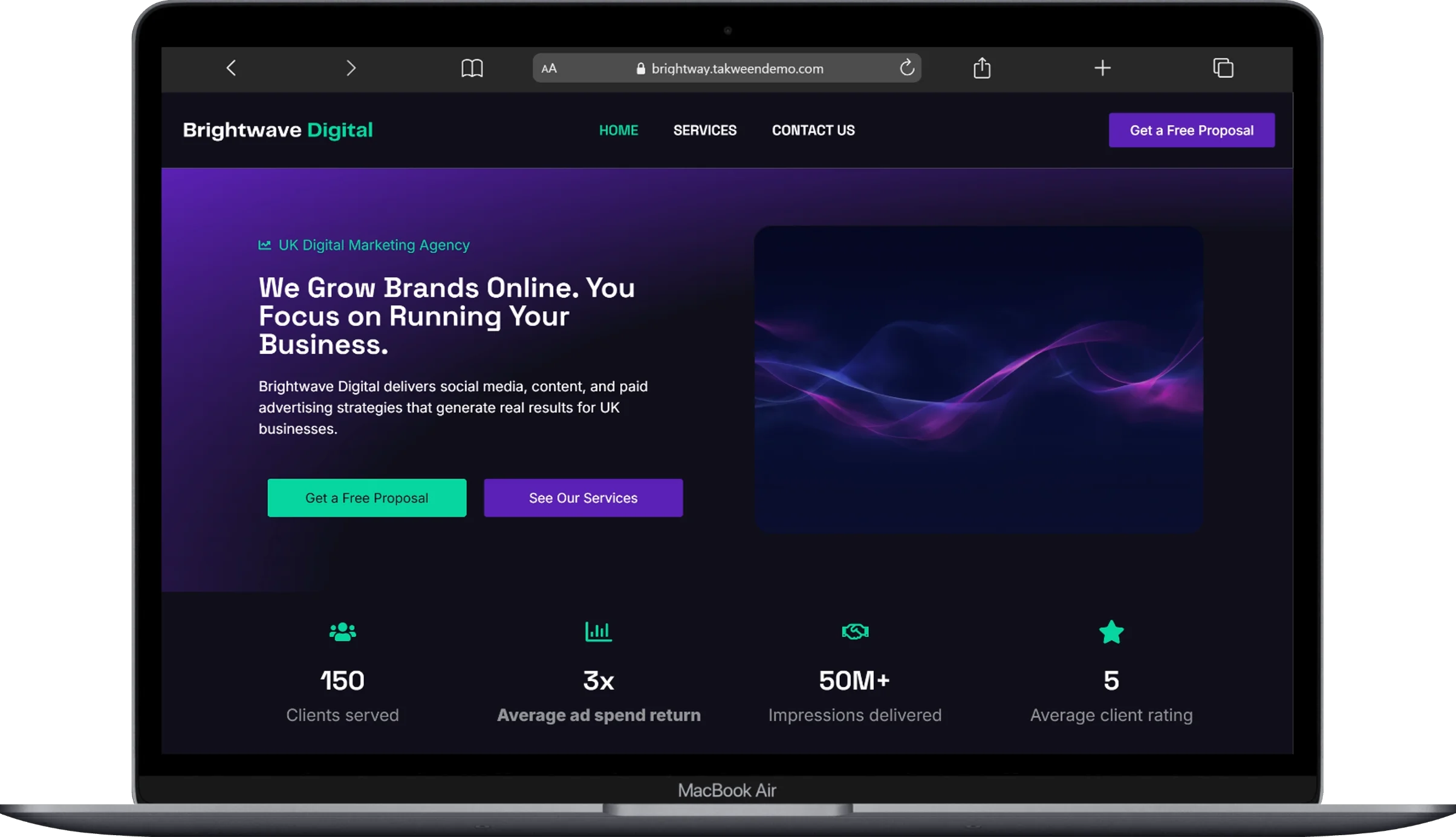 Brightwave Digital marketing agency website screenshot