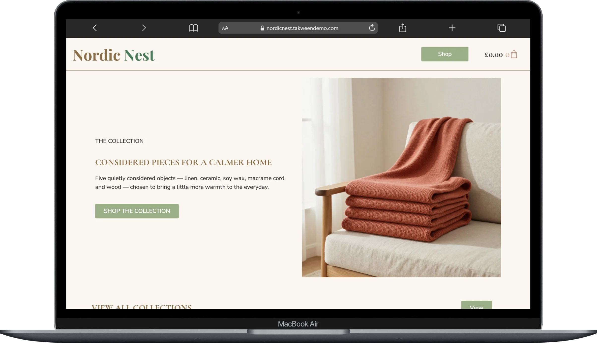 Nordic Nest WooCommerce home decor ecommerce store screenshot
