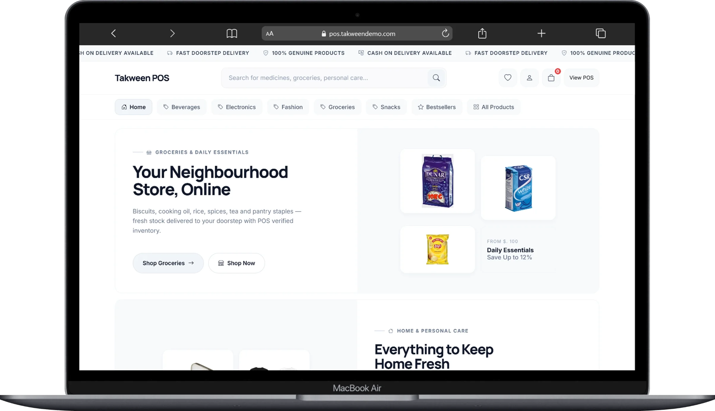POS and Ecommerce web application screenshot